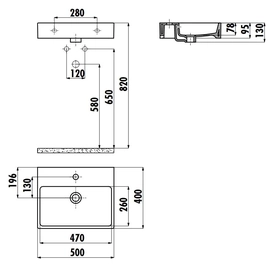 Export Group – Раковина на столешницу 40*50 см NEXT цв. белый NX242-00CB00E-0000 14x42