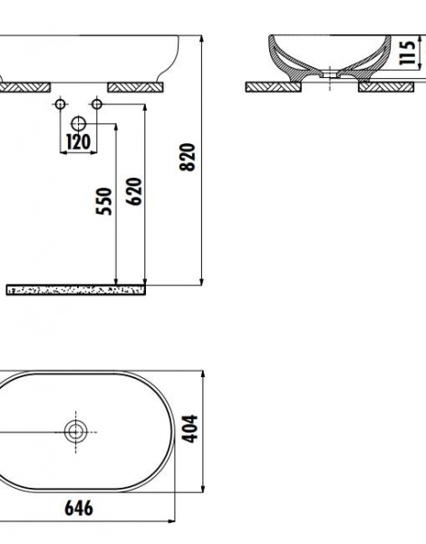 Раковина на столешницу 40*65 см Minimal цв. белый MN165-00CB00E-0000 17x42