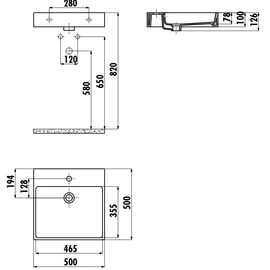 Export Group – Раковина на столешницу 50*50 см NEXT цв. белый NX255-00CB00E-0000 14x52