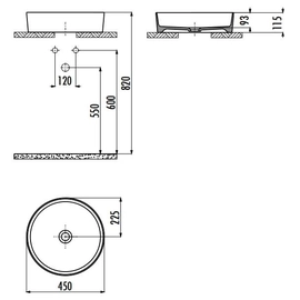 Export Group – Раковина на столешницу 45 см LOOP цв. белый матовый LP145-00MB00E-0000