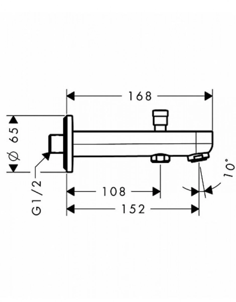 Излив на ванну Hansgrohe Metris S 152 мм, хром (31417000)