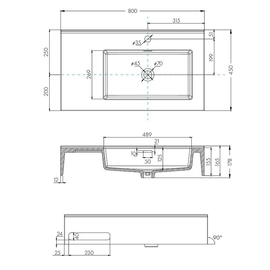 Export Group – Раковина Aquaton Квадро Про 80 R, правая, белая (1A734331QA01R)