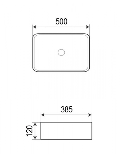 Раковина Azario 500х 385х120 накладная, белый (AZ-2242)