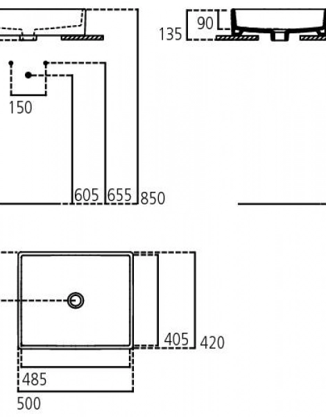 Раковина Ideal Standard STRADA 50х42 см, накладная, белая (K077601)