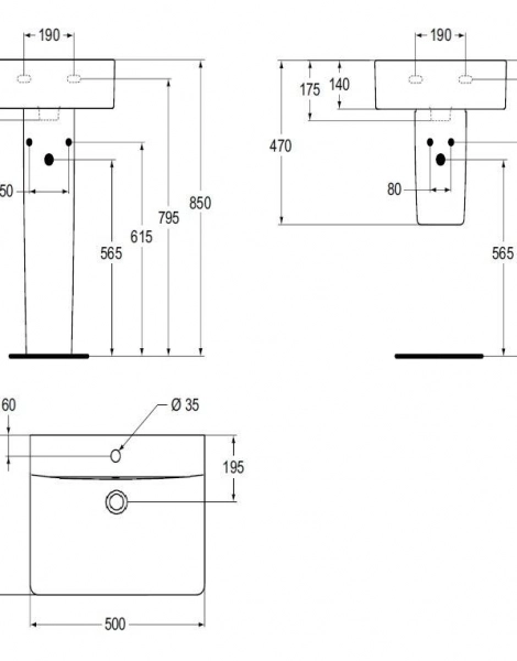 Раковина Ideal Standard CONNECT CUBE 50 см, белая (E788401)