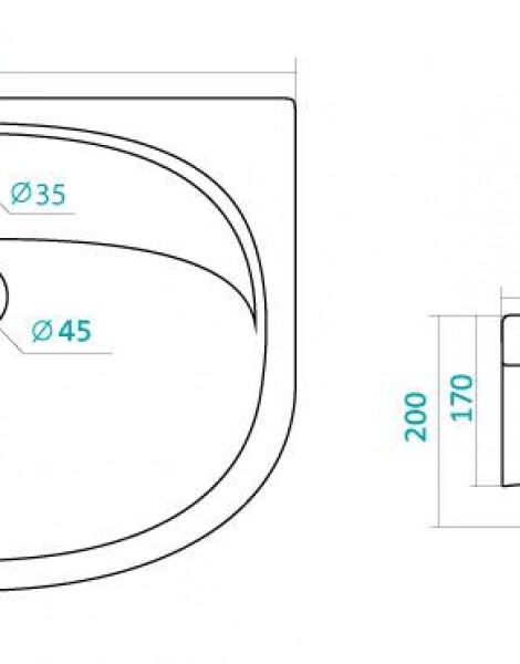 Раковина мебельная Santek 66.5х49.5х20, фаянс, цвет Белый (1.WH11.0.174)