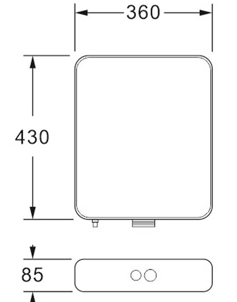 Бачок пластиковый AZARIO 360x85x430 с соединительной трубой, белый (AZ-967)