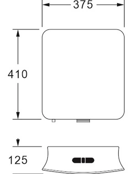 Бачок пластиковый AZARIO 375x125x410 с соединительной трубой, белый (AZ-215)