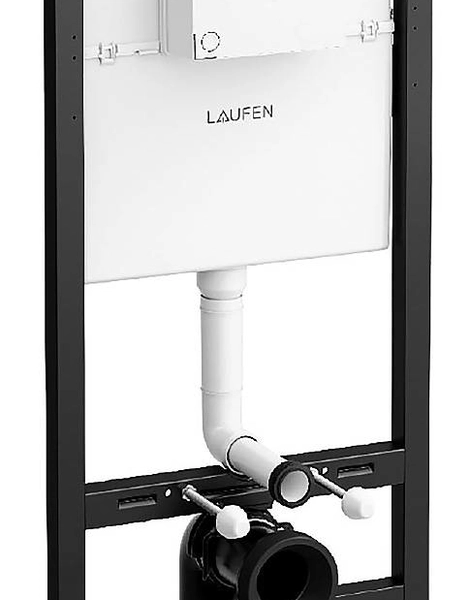 ПЭК Laufen PRO чаша унитаза подвесная Rimless с инсталляционной системой, тонким сиденьем микролифт и клавишей смыва, хром глянец (Z.RU93.0.761.5)