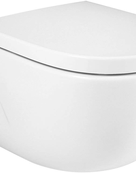 СЕТ Roca Meridian унитаз повесной Meridian-N 360х480х350 безободковый + сиденье быстросъемное микролифт, белый (7.3462.4.400.0/00079238)