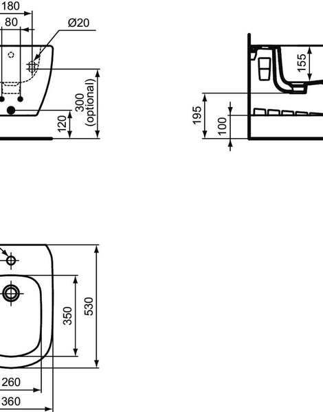 Биде подвесное Ideal Standard TESI (T457001)