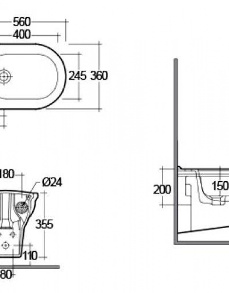 Биде подвесное Rak Ceramics WASHINGTON (WT08AWHA)