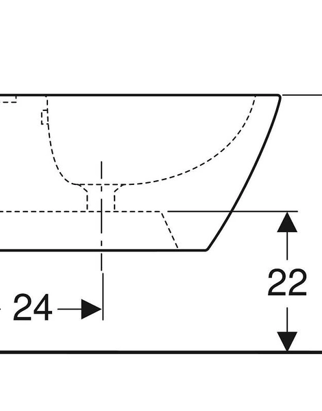 Биде подвесное Geberit Smyle Square без крышки, белый (500.209.01.1)