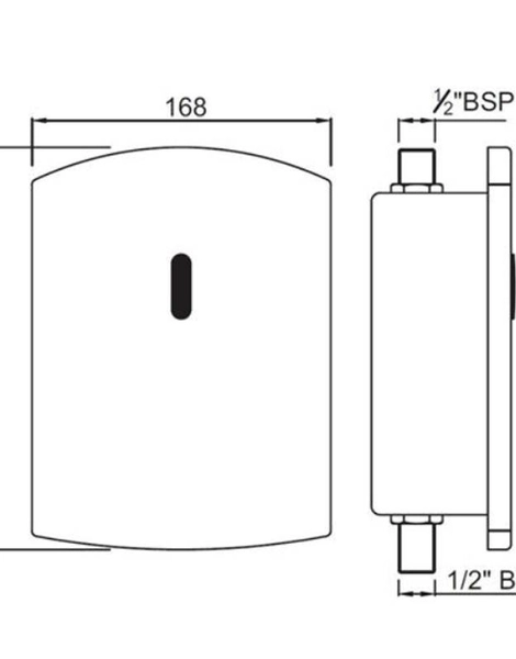 Электронная панель Jaquar с бесконтактным смывом для писсуара Sensor питание от батареек, латунь (SNR-STL-51077)