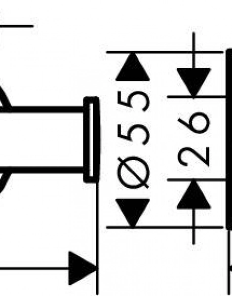 Крючок Hansgrohe Logis Universal, Хром (41725000)