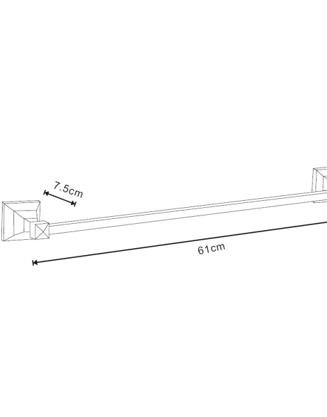 Полотенцедержатель трубчатый AZARIO ALTRE одинарный 60 см, хром (AZ96001)