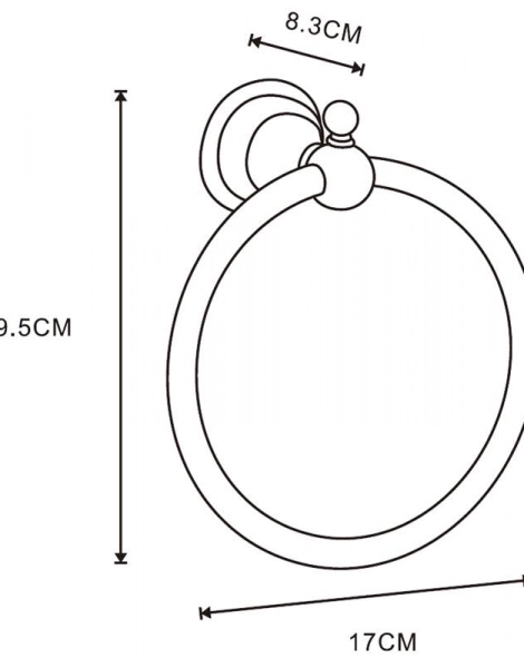 Полотенцедержатель Azario ELVIA кольцо, золото (AZ-91111G)