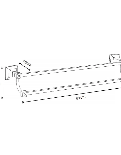 Полотенцедержатель трубчатый AZARIO ALTRE двойной 60 см, хром (AZ96002B)