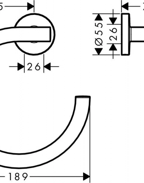 Полотенцедержатель Hansgrohe Logis Universa полукольцо, хром (41724000)