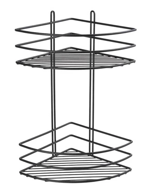 Полка корзина Fixsen угловая, двухэтажная, черная (FX-710B-2)