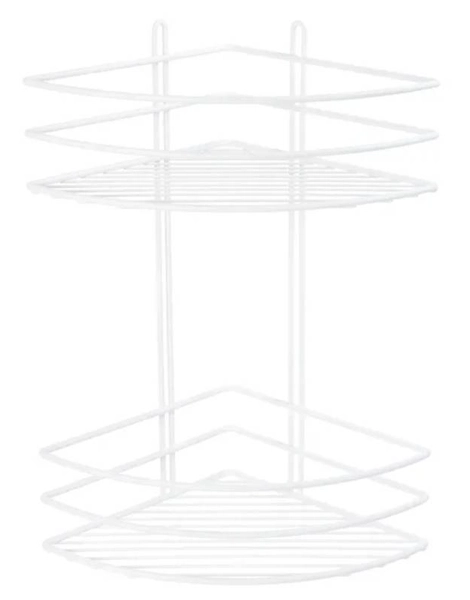 Полка корзина Fixsen двухэтажная, угловая, белая (FX-710W-2)