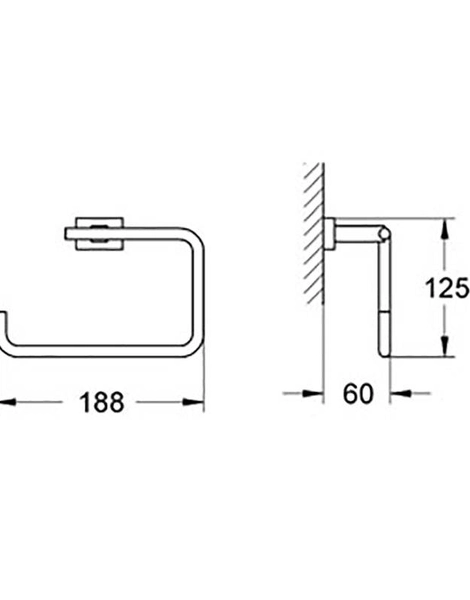 Полотенцедержатель полукольцо Grohe Essentials Cube Хром (40510001)