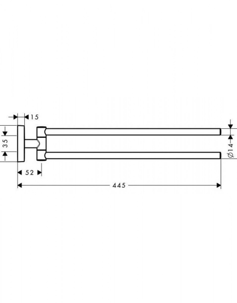 Полотенцедержатель Hansgrohe PuraVida, двухрожковый, хром (41512000)