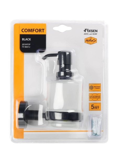 Дозатор жидкого мыла Fixsen Comfort Black черный матовый (FX-86012)