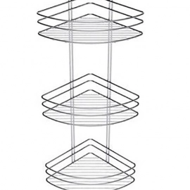 Export Group – Полка угловая Fixsen трёхэтажная, сталь , хром (FX-850-3/GR-820-3)