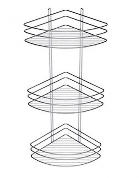 Полка угловая Fixsen трёхэтажная, сталь , хром (FX-850-3/GR-820-3)