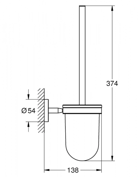 Ёрш для унитаза Grohe BauCosmopolitan стекло, хром (40463001)