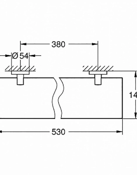 Полка Grohe Essentials 530 мм прозрачное стекло, хром (40799001)