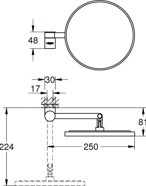 Косметическое зеркало Grohe Selection, Медь (41077DA0)