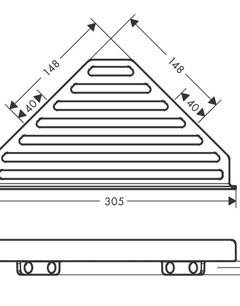 Полка для душа угловая Hansgrohe AddStoris, шлифованный черный хром (41741340)