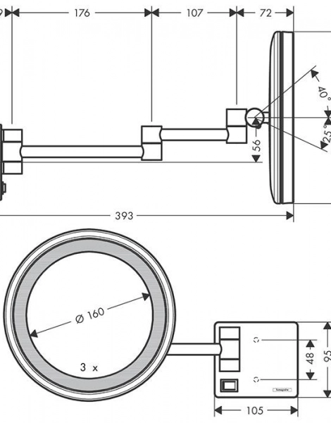 Косметическое зеркало Hansgrohe AddStoris, Хром (41790000)