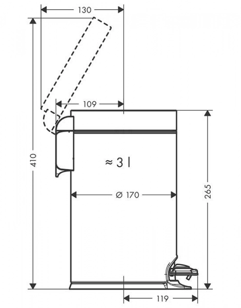 Корзина для мусора Hansgrohe AddStoris, Хром (41775000)