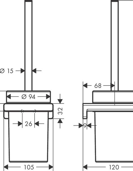 Ёрш для унитаза Hansgrohe AddStoris, полированное золото (41752990)