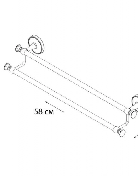 Полотенцедержатель трубчатый Fixsen Adele двойной, хром (FX-55002)