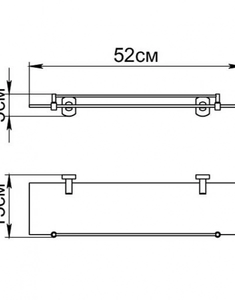 Полка стеклянная Fixsen Coral, хром (GR-7003)