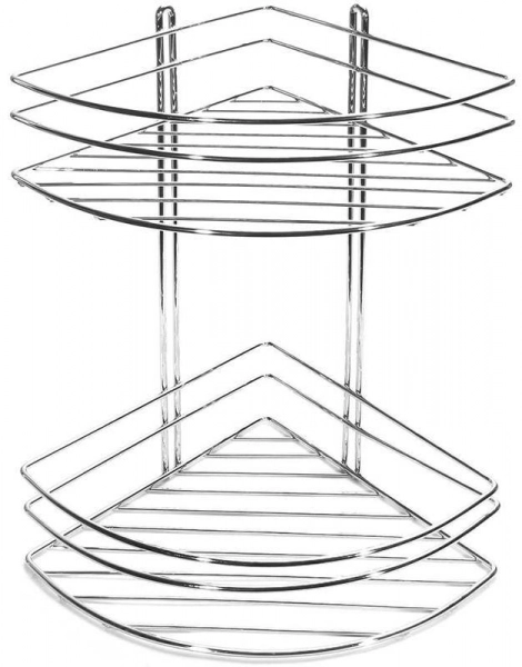 Полка угловая Fixsen двухэтажная, сталь, хром (FX-850-2)