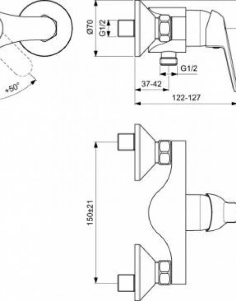 Смеситель для душа Vidima Fine, хром (BA387AA)