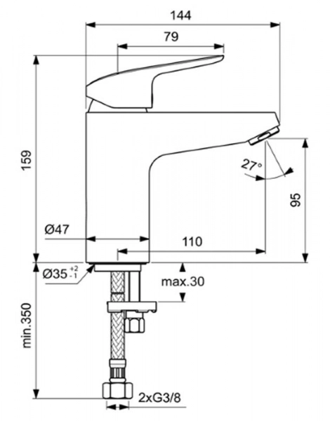 Смеситель Ideal Standard Ceraflex B1712AA для раковины