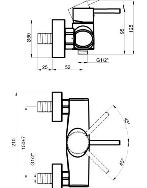 Смеситель для душа AZARIO TASCO, хром (AZ-15160631)