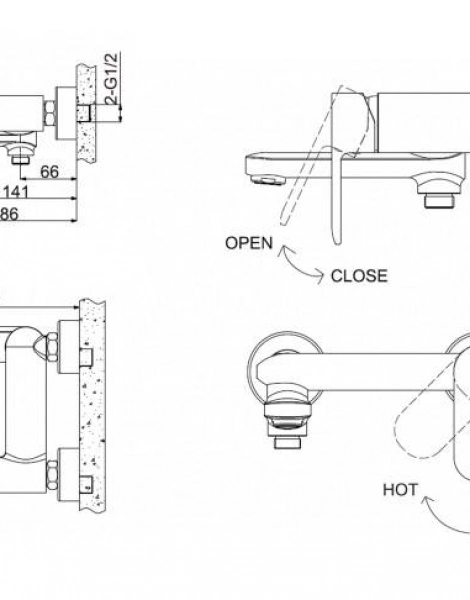 Смеситель для ванны Bravat Opal Хром (F6125183CP-01-RUS)