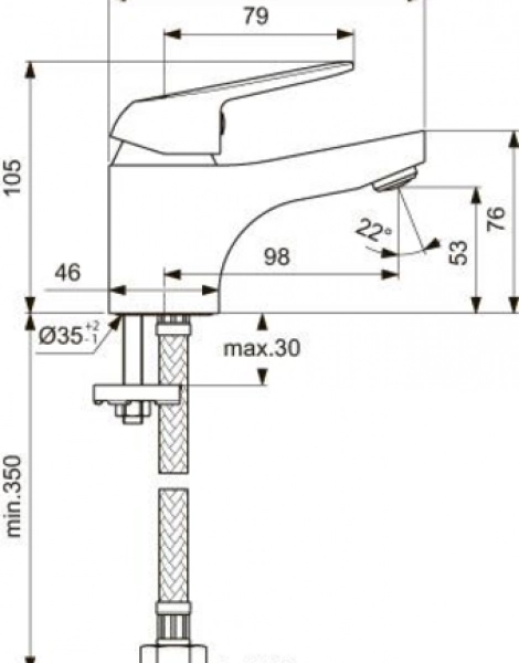 Смеситель для раковины Vidima Fine, однорычажный, хром (BA384AA)