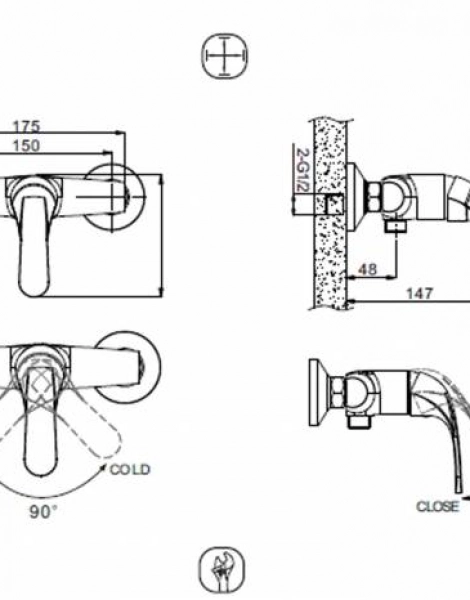 Смеситель для душа Bravat Fit Хром (F9135188CP-01-RUS)