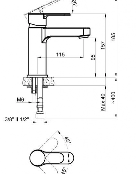 Смеситель для раковины AZARIO TEVIS, хром (AZ-15494501)