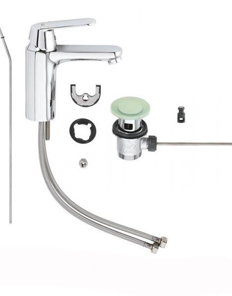 Смеситель для раковины GROHE Eurosmart Cosmopolitan с донным клапаном, средний излив, хром (23325000)