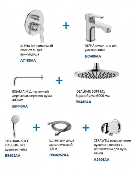 Комплект Ideal Standart Alpha 7 в 1