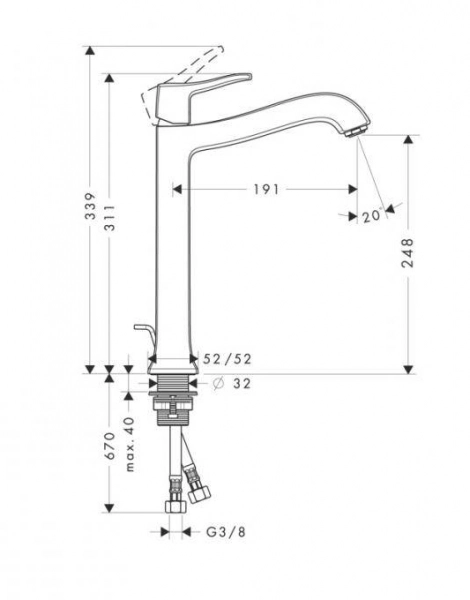 Смеситель для раковины Hansgrohe Metris Classic хром (31078000)